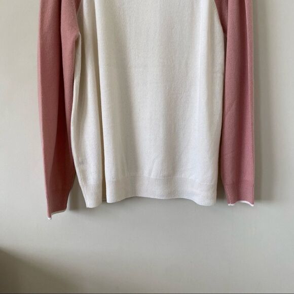 Veronica Beard Albertina Pink/Cream 100% Cashmere Sweater - Picture 10 of 14